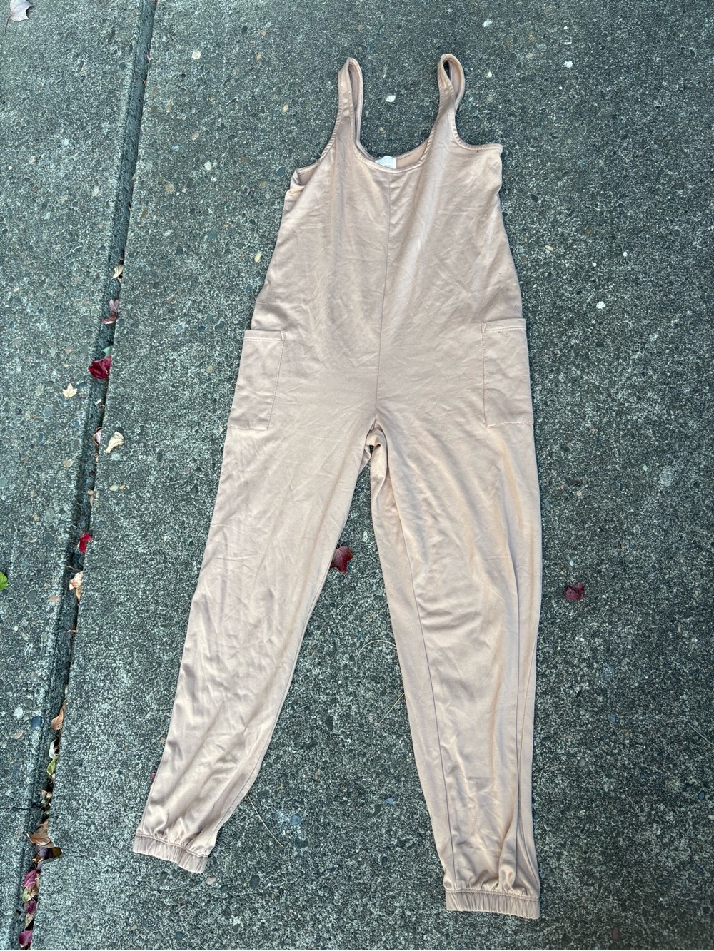 Derek Heart Nude Sleeveless Jumpsuit